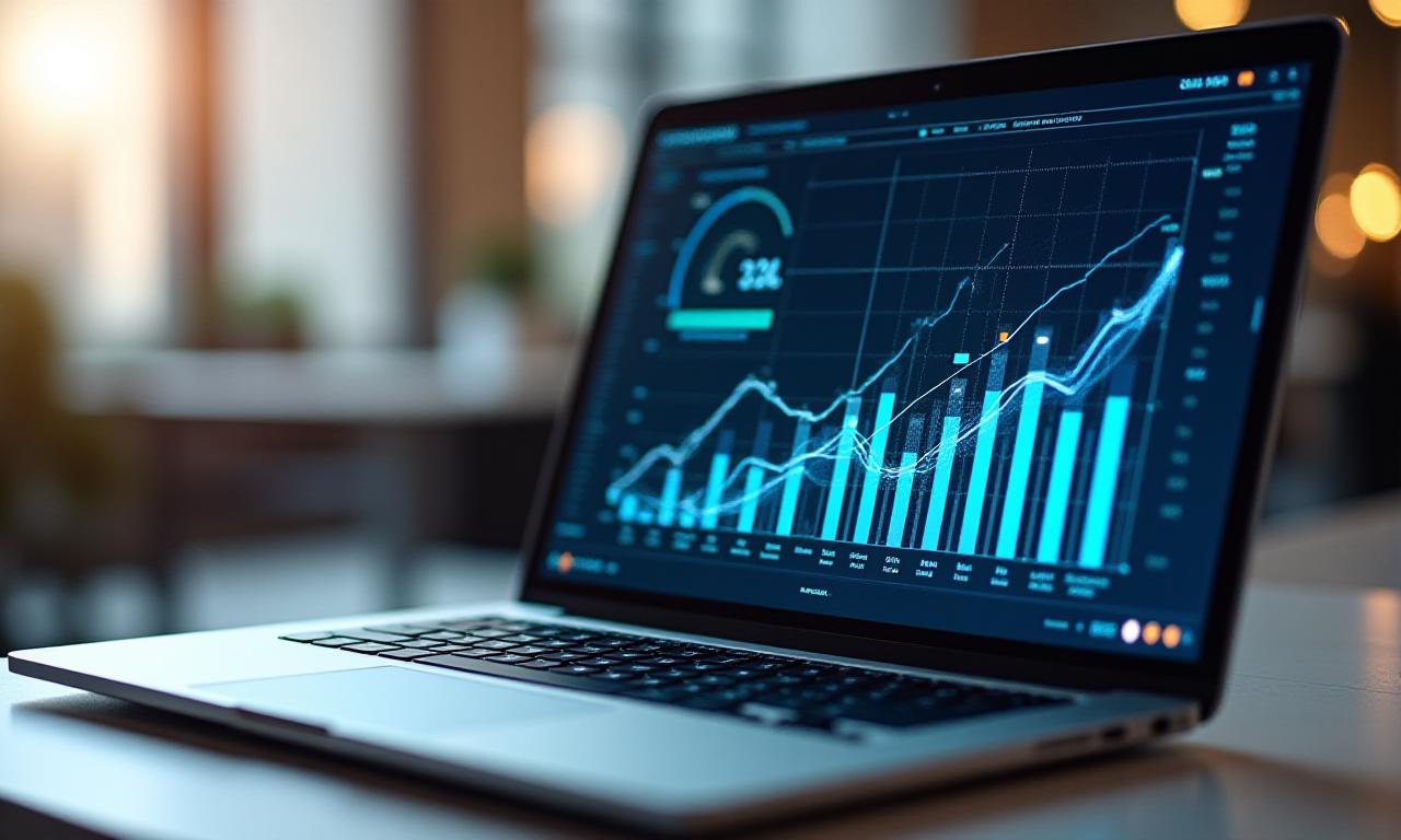 Modern data analytics dashboard showing performance marketing growth metrics